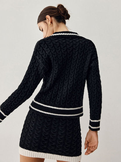 NOVA - Cable Knit Sweater with Skirt